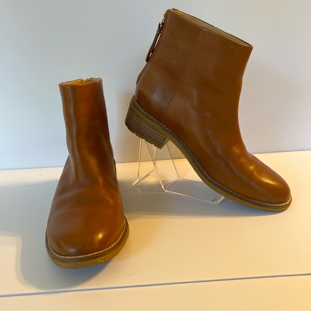 Sperry Maya Belle Leather Ankle Boot Booties Cognac Brown  Size 6